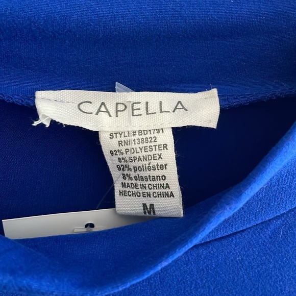 Capella royal blue bodycon mockneck dress with side slit - M - Picture 5 of 10